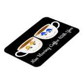 可愛恋しく思いコーヒーカップでコーヒーを飲むの マグネット (左側)