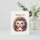 可愛恋しく思いハリネズミ ポストカード (スタンド正面)