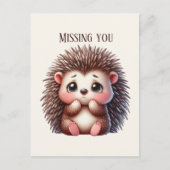 可愛恋しく思いハリネズミ ポストカード (正面)