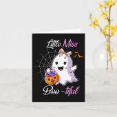 可愛恋しく思いハロウィンおもしろいの小さな衣装 カード (黄色い花)