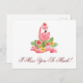 可愛恋しく思いピックフラミンゴフローラ ポストカード (正面/裏面)