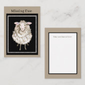 可愛恋しく思い羊の追加気持ち ノートカード (正面/裏面)