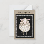 可愛恋しく思い羊の追加気持ち ノートカード (正面)