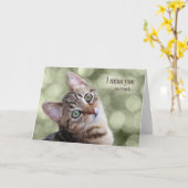 可愛恋しく思い虎猫子猫を買えないくらい カード (黄色い花)