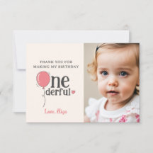 可愛恋しく思いOnederfulサンキューカードと写真