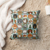 可愛感じい森林動物 クッション (ブランケット)