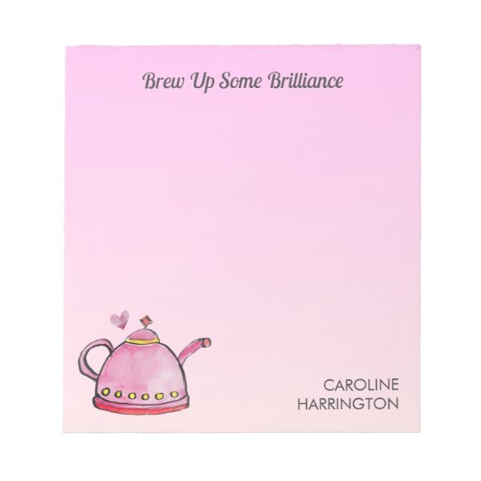 可愛感動的い図解入りの、写真付きの手付けティーリスト ノートパッド (正面)