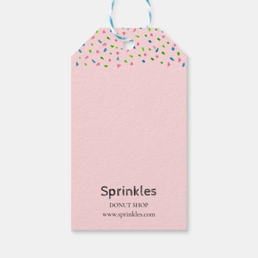 可愛感謝していいウォーターカラーのドーナツ ギフトタグ (裏面)