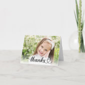 可愛感謝していいハートの台本の写真カスタムで サンキューカード (正面)