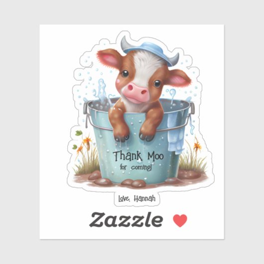 可愛感謝していいモー来のカスタム切り シール (シート)