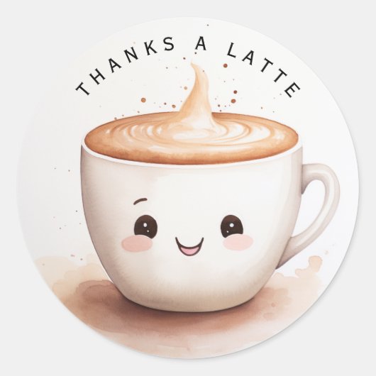 可愛感謝していいラテ ラウンドシール (正面)