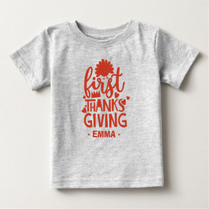 可愛感謝していい与えベビーの名パーソナライズされた前 ベビーTシャツ