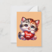 可愛感謝していいCat追加メッセージ ノートカード (正面)