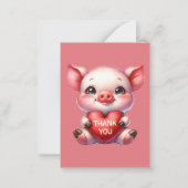 可愛感謝していいYouPig追加メッセージ ノートカード (正面)