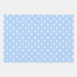 可愛数々のい幽霊色 ラッピングペーパーシート