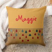 可愛数々のい色のハートとペットの名前 クッション (ブランケット)