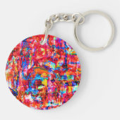 可愛数々のい色の抽象芸術絵画波 キーホルダー (裏面)