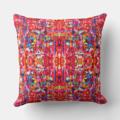 可愛数々のい色の抽象芸術絵画波 クッション (裏面)