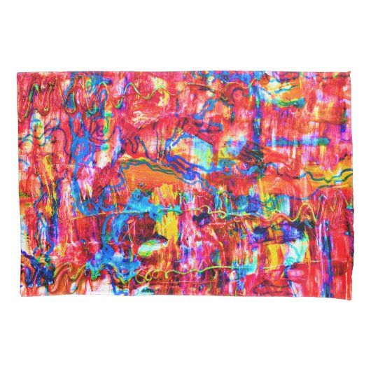 可愛数々のい色の抽象芸術絵画波 枕カバー (正面左)