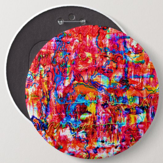 可愛数々のい色の抽象芸術絵画波 缶バッジ (正面&裏面)