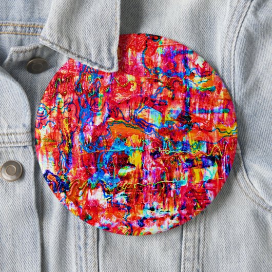 可愛数々のい色の抽象芸術絵画波 缶バッジ (インサイチュ)