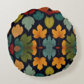 可愛数々のい色の葉 ラウンドクッション (裏面)