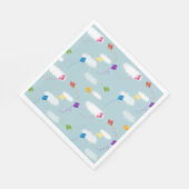 可愛数々のい色の飛んでいる凧キッズパターン スタンダードランチョンナプキン (角)