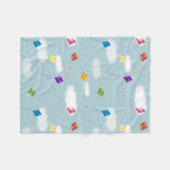 可愛数々のい色の飛んでいる凧キッズパターン フリースブランケット (正面(横))