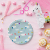 可愛数々のい色の飛んでいる凧キッズパターン ペーパープレート (パーティー)