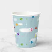 可愛数々のい色の飛んでいる凧キッズパターン 紙コップ (右)