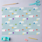 可愛数々のい色の飛んでいる凧キッズパターン 薄葉紙 (クラフト)