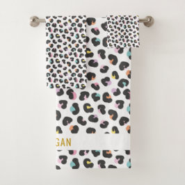 可愛数々のらしいヒョウ柄 バスタオルセット