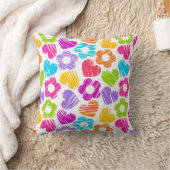 可愛数々のらしい花とハートのガーリー柄 クッション (ブランケット)