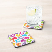 可愛数々のらしい花とハートのガーリー柄 コースター (右側)