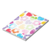 可愛数々のらしい花とハートのガーリー柄 ノートパッド (回転)