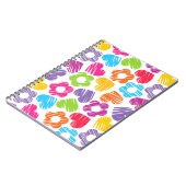 可愛数々のらしい花とハートのガーリー柄 ノートブック (左側)