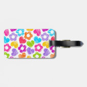 可愛数々のらしい花とハートのガーリー柄 ラゲッジタグ (裏面横)