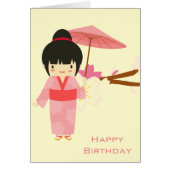 可愛日本のいピンクさくらんぼ花芸者 (正面)