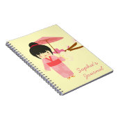 可愛日本のいピンクさくらんぼ花芸者 ノートブック (右側)