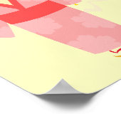 可愛日本のいピンクさくらんぼ花芸者 ポスター (角)