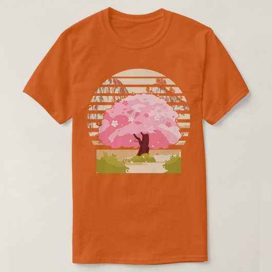 可愛日本のい伝統的さくらんぼ花木川 Tシャツ (デザイン正面)