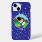 可愛日本のい女絵画の子の風景青 Case-Mate iPhoneケース (裏面)