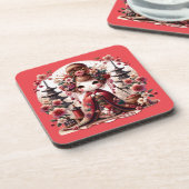 可愛日本のい芸者のシーン コースター (左側)