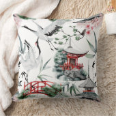 可愛日本のい鳥模様 クッション (ブランケット)