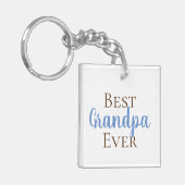 可愛最高のいおじいちゃんパパPopetc写真 キーホルダー (正面左)