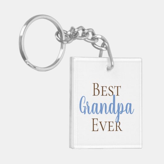 可愛最高のいおじいちゃんパパPopetc写真 キーホルダー (正面左)