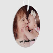 可愛最高のいおばあちゃん今まで写真 オーナメント (正面)