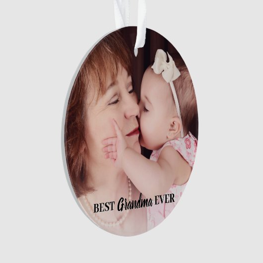 可愛最高のいおばあちゃん今まで写真 オーナメント (正面)