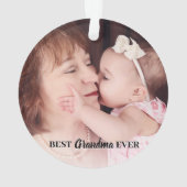 可愛最高のいおばあちゃん今まで写真 オーナメント (裏面)