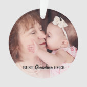 可愛最高のいおばあちゃん今まで写真 オーナメント (正面)